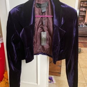 Kardashian plum Velvet bolero cropped jacket.